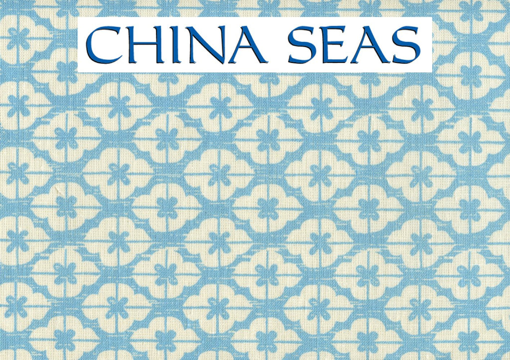 Kyoto Blue on Tinted Linen Sample Fabric 