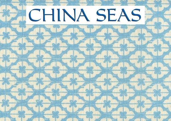 Kyoto Blue on Tinted Linen Sample Fabric 