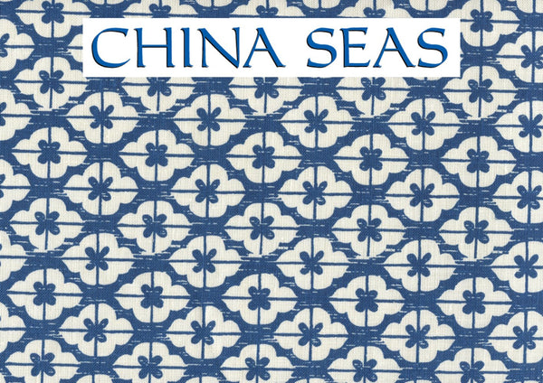 Kyoto Navy on Tinted Linen Sample Fabric 