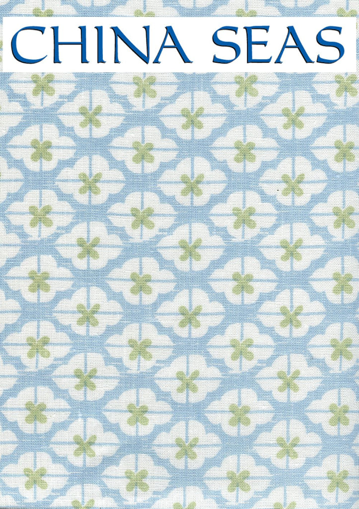 Kyoto Two Colors Soft French Green Windsor Blue Sample Wallpaper 