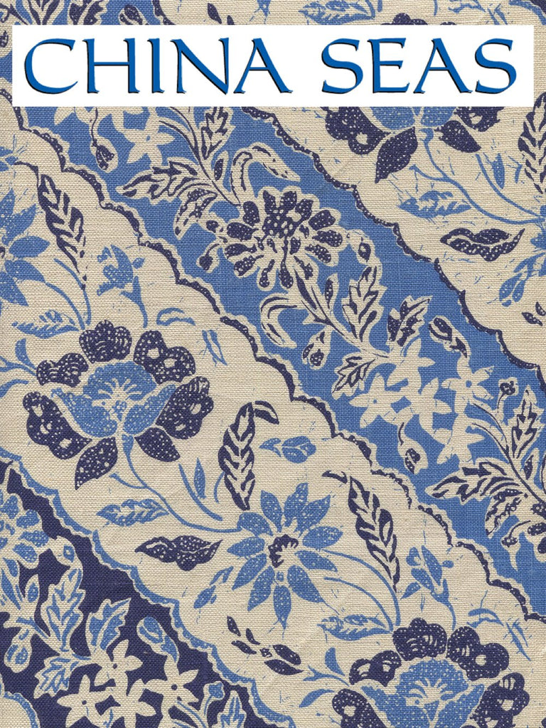 Lim Diagonal French Blue Navy on Tan Sample Fabric 