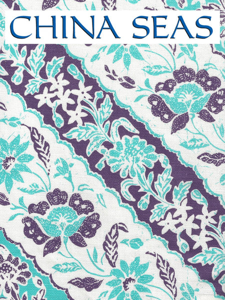 Lim Diagonal Turquoise Purple on White LC Sample Fabric 