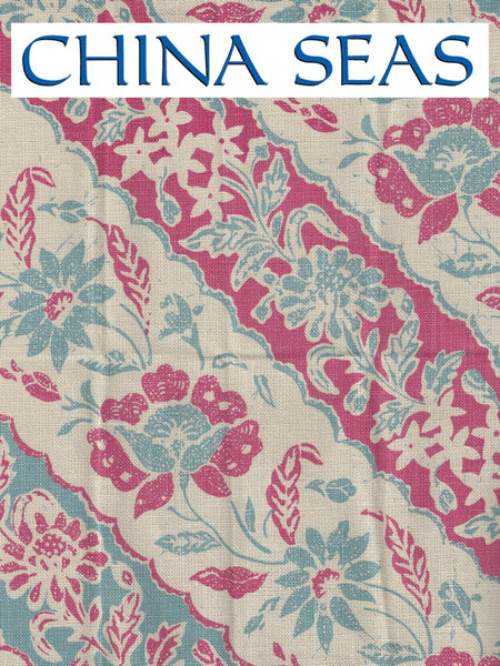 Lim Diagonal Vapor Magenta on Tan Linen Sample Fabric 