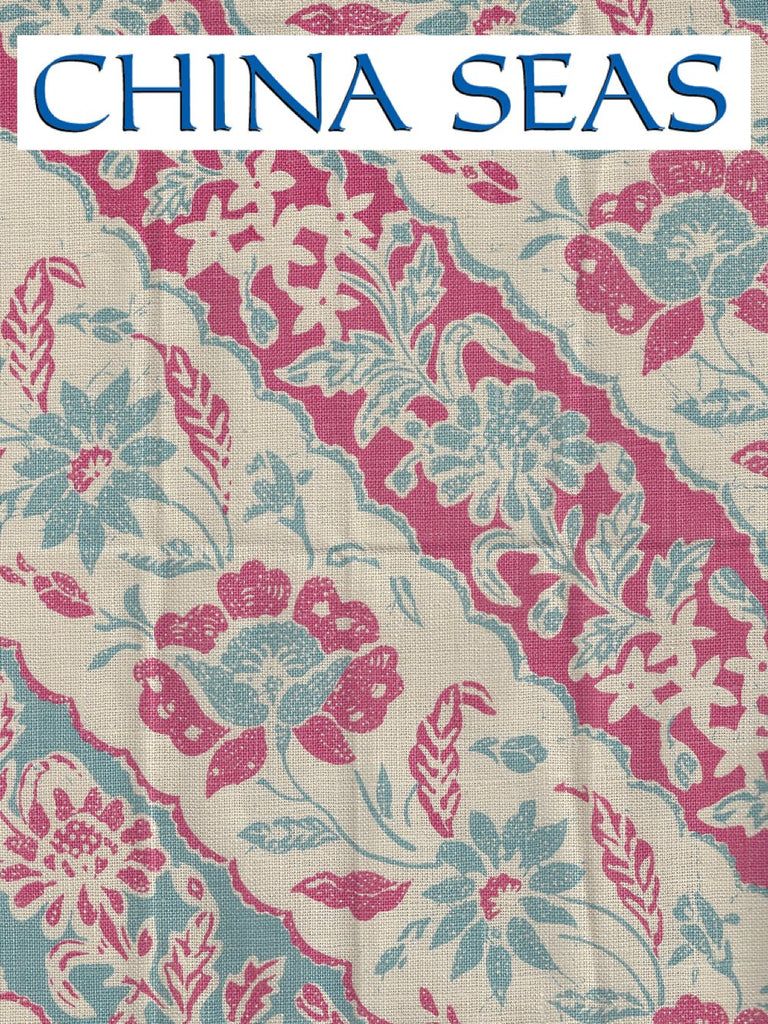 Lim Diagonal Vapor Magenta on Tan Linen Sample Fabric 