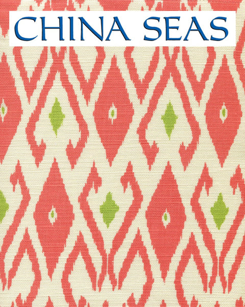 Lockan Coral Jungle Green on Tint Sample Fabric 