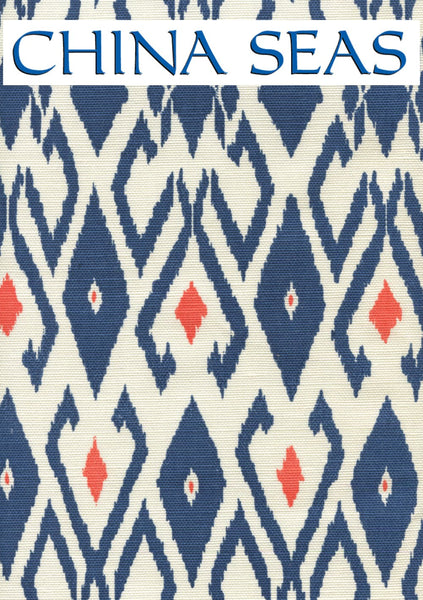 Lockan New Navy Orange on Tint Sample Fabric 