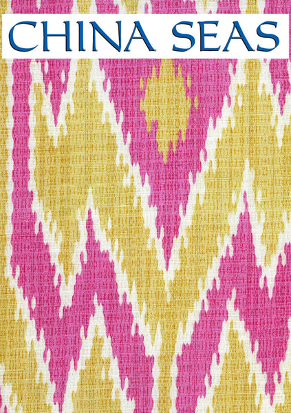 Lucaya Ikat Multi Pink Yellow Sample Fabric 