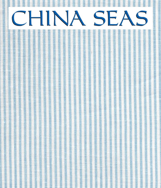 Lulu Stripe Blue on White Linen Sample Wallpaper 