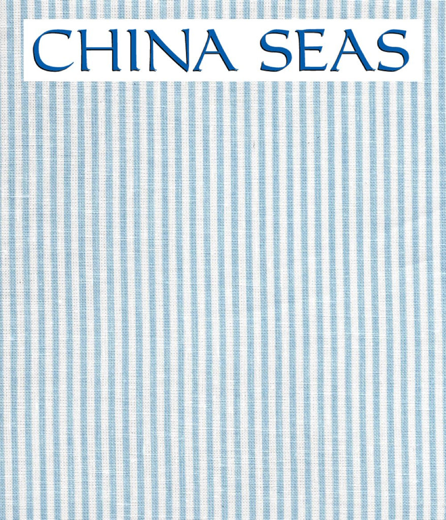 Lulu Stripe Blue on White Linen Sample Wallpaper 