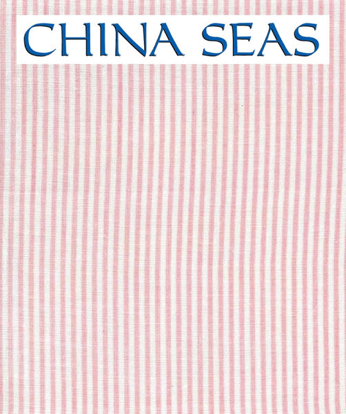 Lulu Stripe Soft Pink on White Linen Screen Printed Wallpaper 