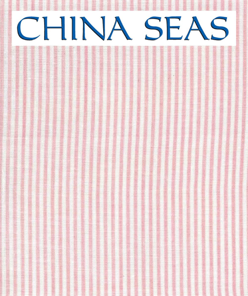 Lulu Stripe Soft Pink on White Linen Screen Printed Wallpaper 