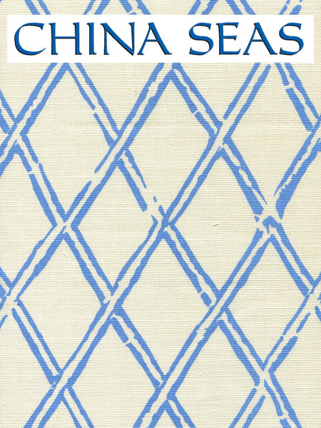 Lyford Diamond Bamboo French Blue on Tint Sample Fabric 