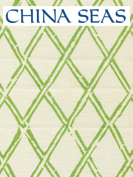 Lyford Diamond Bamboo Jungle Green on Tint Sample Fabric 
