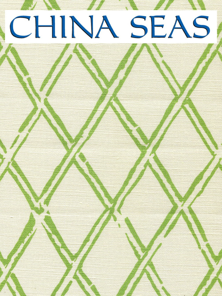 Lyford Diamond Bamboo Jungle Green on Tint Sample Fabric 