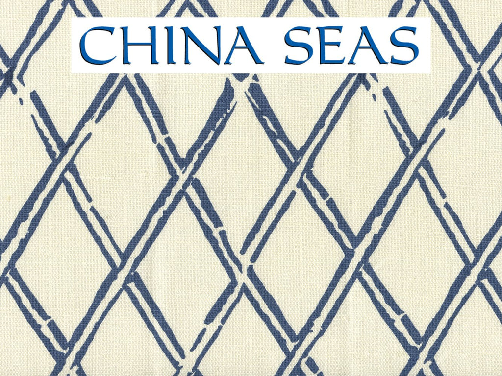 Lyford Diamond Bamboo Navy on Tint Sample Fabric 