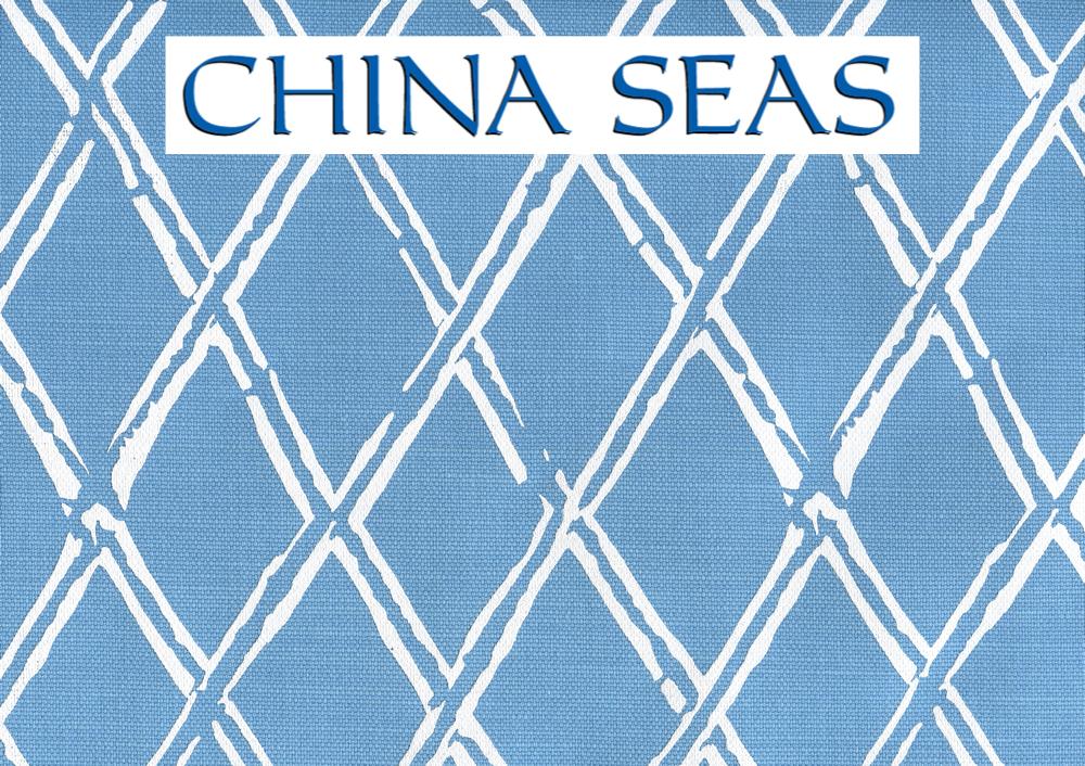 Lyford Diamond Blotch White Lines Wedgewood Sample Fabric 