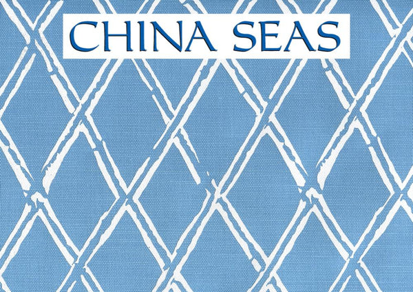 Lyford Diamond Blotch White Lines Wedgewood Sample Fabric 