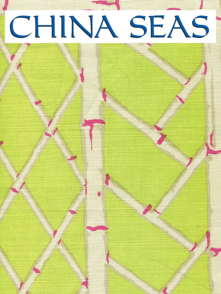 Lyford Trellis Lime Magenta Cream Sample Fabric 
