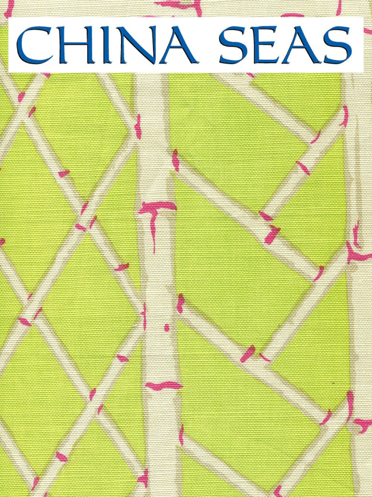 Lyford Trellis Lime Magenta Cream Sample Fabric 