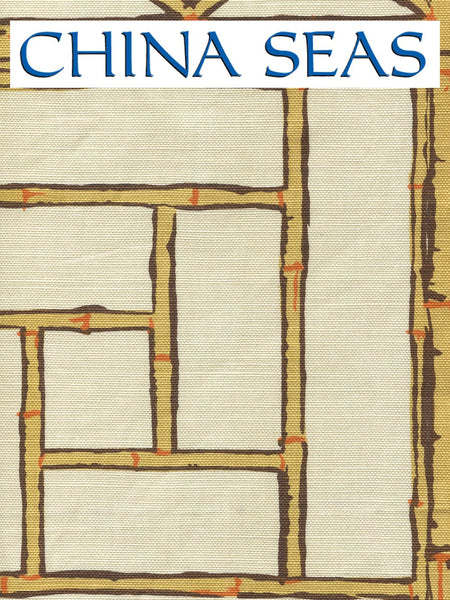 Lyford Trellis Beige Taupe Orange Sample Fabric 