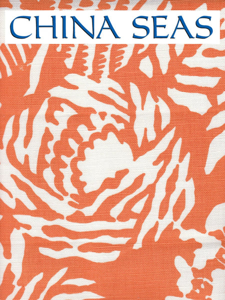 Macambo Orange on White Sample Fabric 