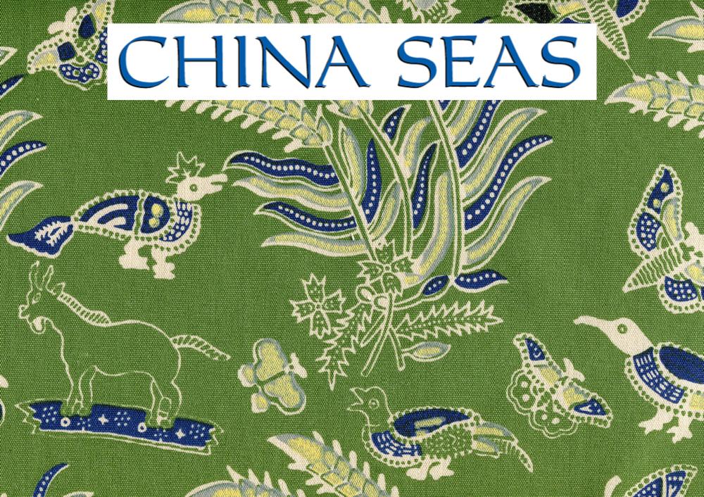 Malay Batik Mount Desert Green on Tinted Suncloth Sample Fabric 