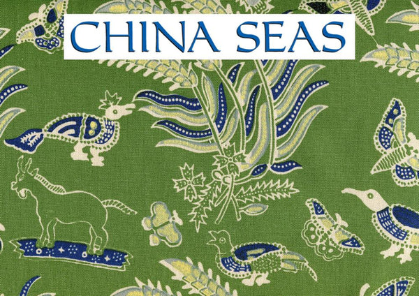 Malay Batik Mount Desert Green on Tinted Suncloth Sample Fabric 