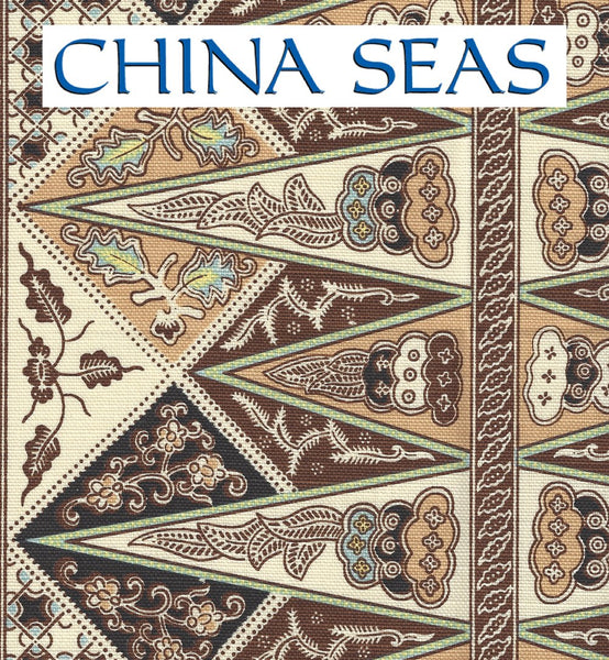 Malay Stripe Brown on Tinted Linen Cotton Sample Fabric 