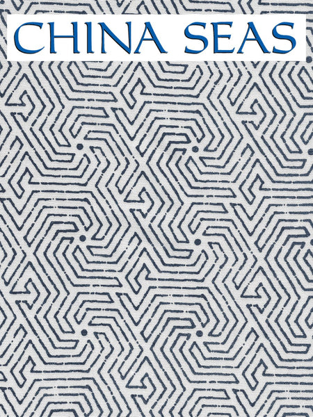 Maze Navy on Tint Sample Fabric 