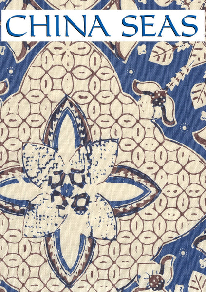 New Batik New New Brown New Navy on Tan Sample Fabric 