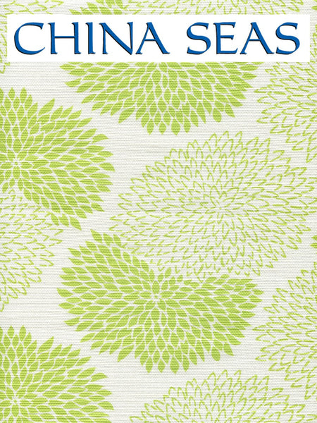 New Chrysanthemum Green on White Sample Fabric 
