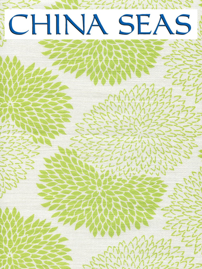 New Chrysanthemum Green on White Sample Fabric 