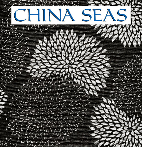 New Chrysanthemum Turquoise on White Sample Fabric 