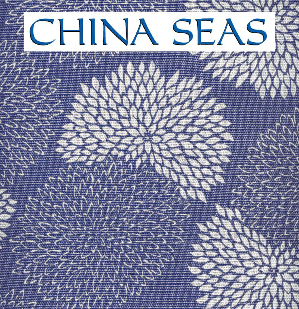 New Chrysanthemum Reverse Green on White Sample Fabric 