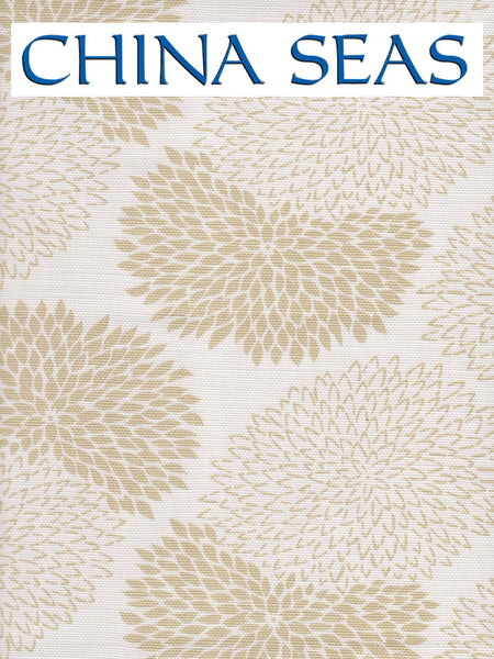 New Chrysanthemum Reverse Taupe on White Sample Fabric 