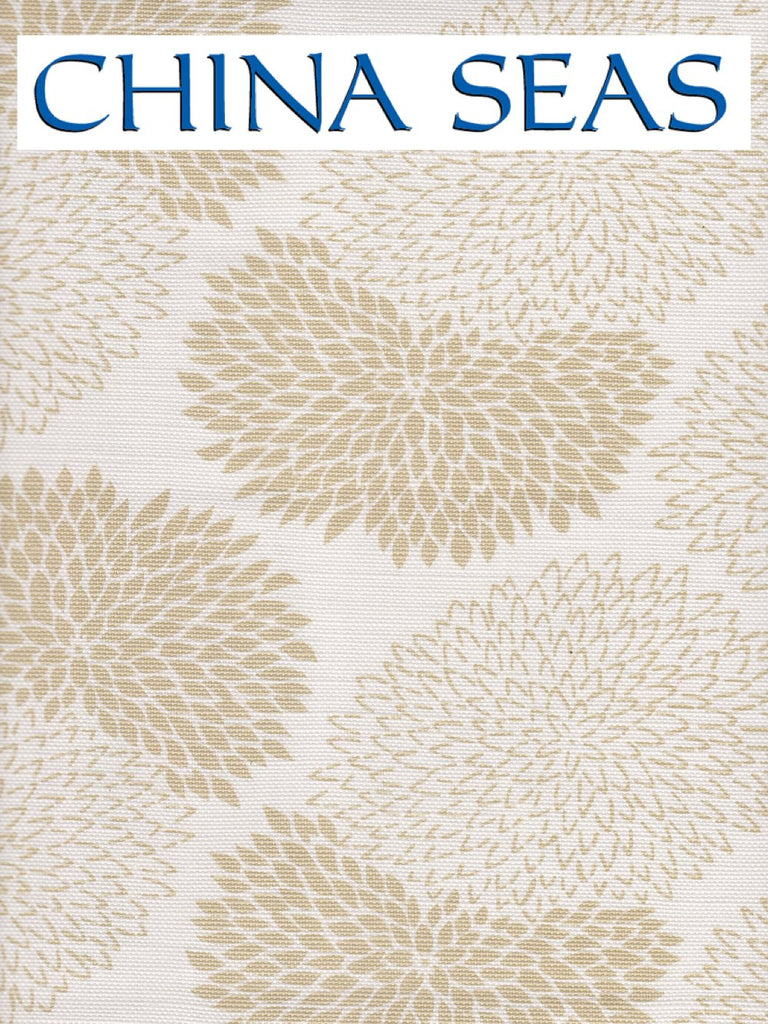 New Chrysanthemum Reverse Taupe on White Sample Fabric 