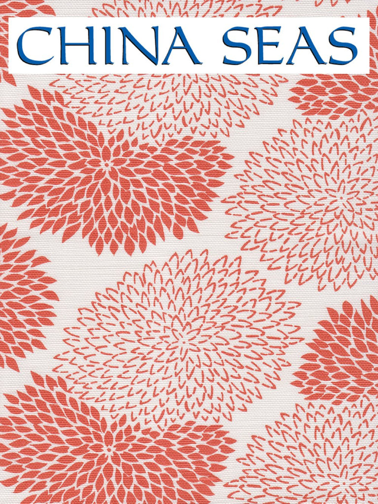New Chrysanthenum Coral on White Sample Fabric 