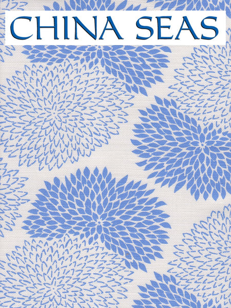New Chrysanthenum French Blue on White Sample Fabric 