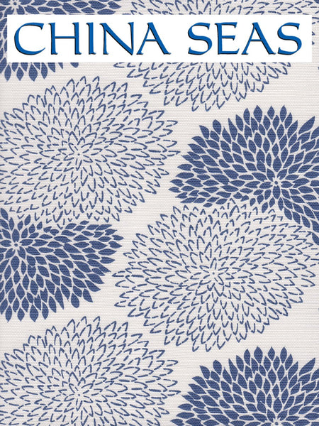 New Chrysanthenum Navy on White Sample Fabric 