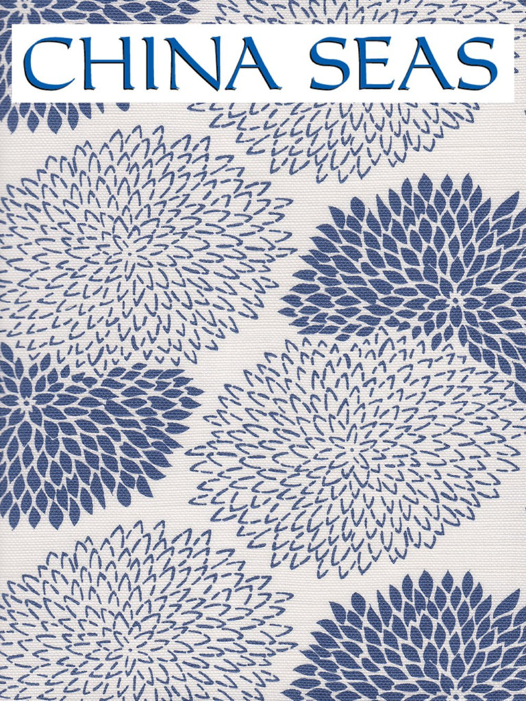 New Chrysanthenum Navy on White Sample Fabric 
