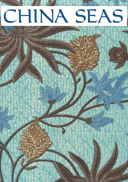 New Lotus Batik Turquoise Browns Sample Fabric 