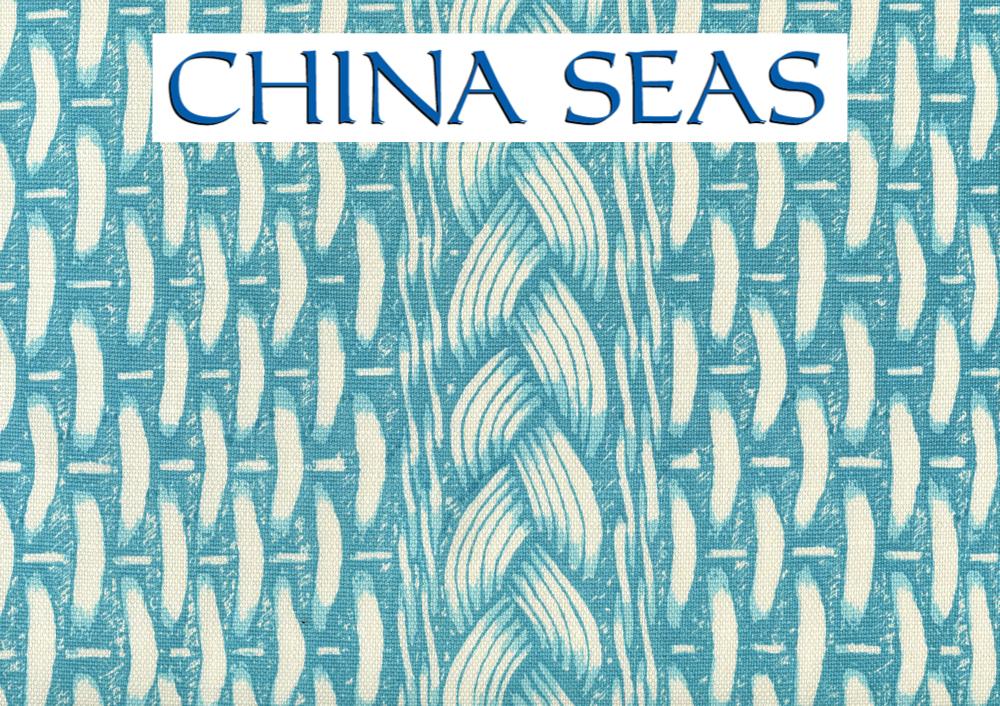 New Shadows Turquoise on White Sample Fabric 