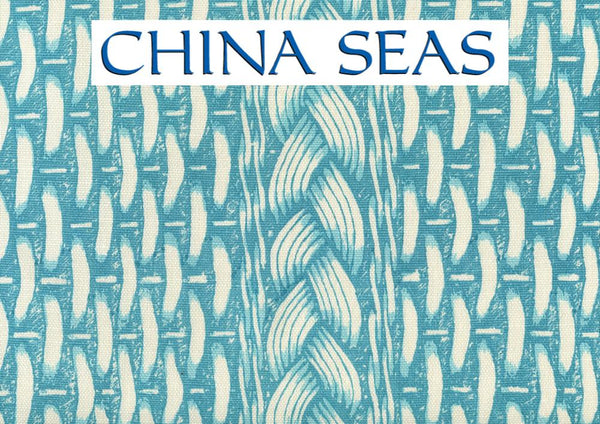 New Shadows Turquoise on White Sample Fabric 