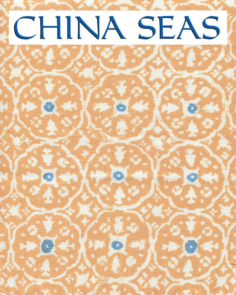 Nitik II Apricot Bali Blue Sample Fabric 
