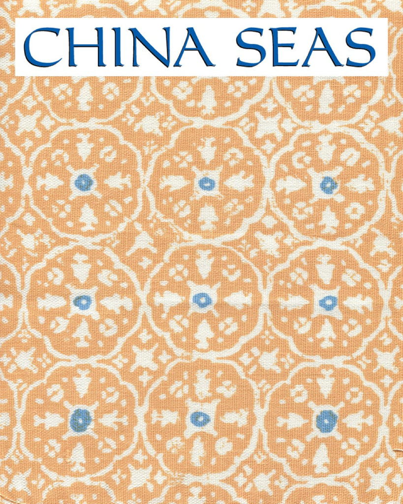 Nitik II Apricot Bali Blue Sample Fabric 