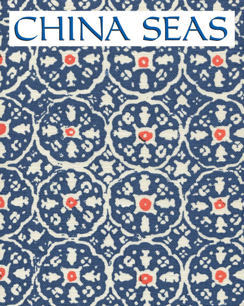 Nitik II New Navy Orange on Tint Sample Fabric 