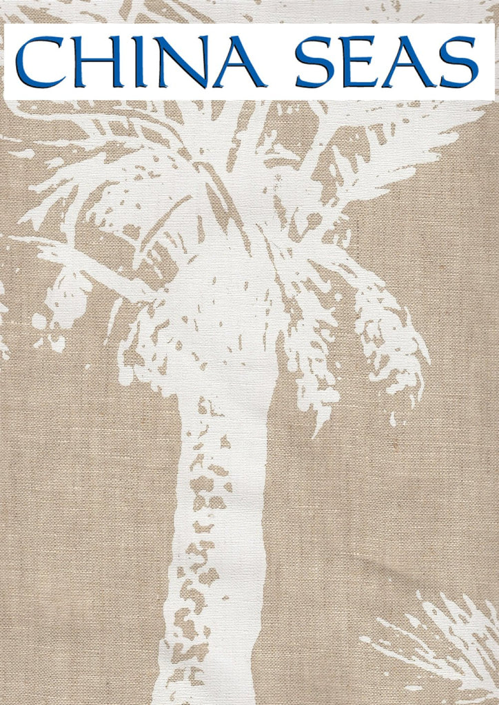 Palm Grove White on Oatmeal Sample Fabric 