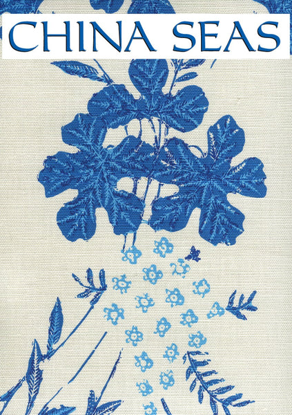 Peacock Floral Multi Blues on tint Sample Fabric 