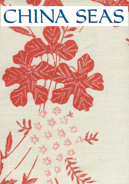 Peacock Floral Multi Oranges on tint Sample Fabric 