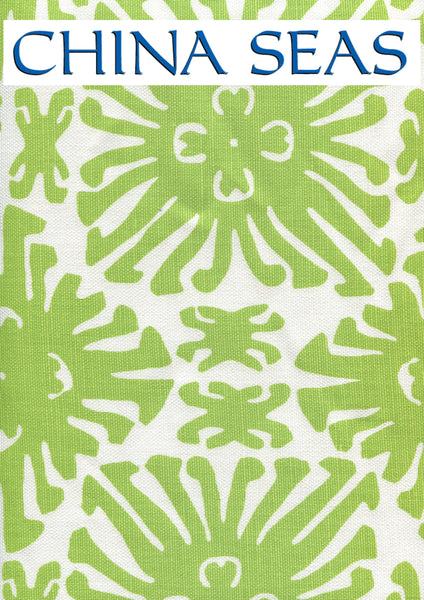 Sigourney Small Scale Jungle Green on white Sample Fabric 